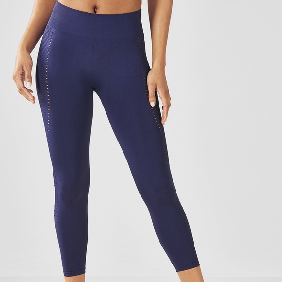 Fabletics Navy Seamless Dot Leggings - Picture 1 of 3